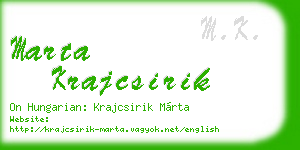 marta krajcsirik business card